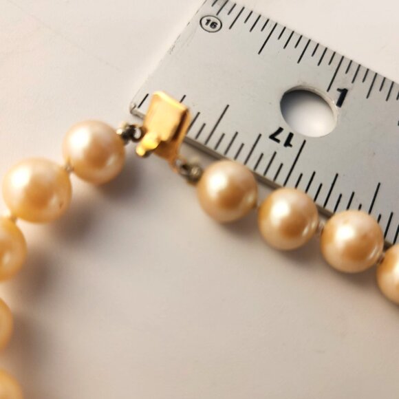 Vintage Simulated Duchess Pearls Pearl Necklace H&S Originals With Ornate Gold T - Picture 8 of 12